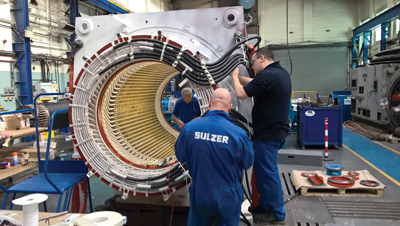 The engineers worked round the clock to complete the rebuild of the generator