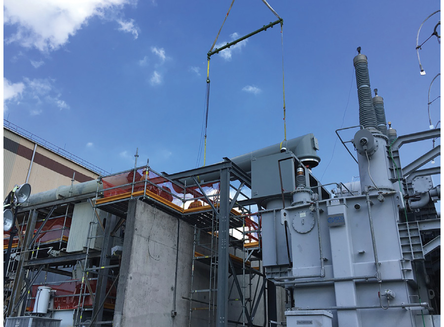 Installation of a new Isolated Phase Bus. Photo courtesy: SE Energy