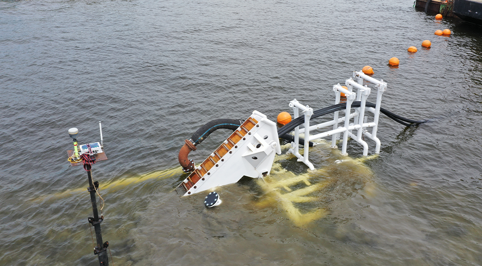 New Jersey utility brings in trenching sled to bury underwater lines